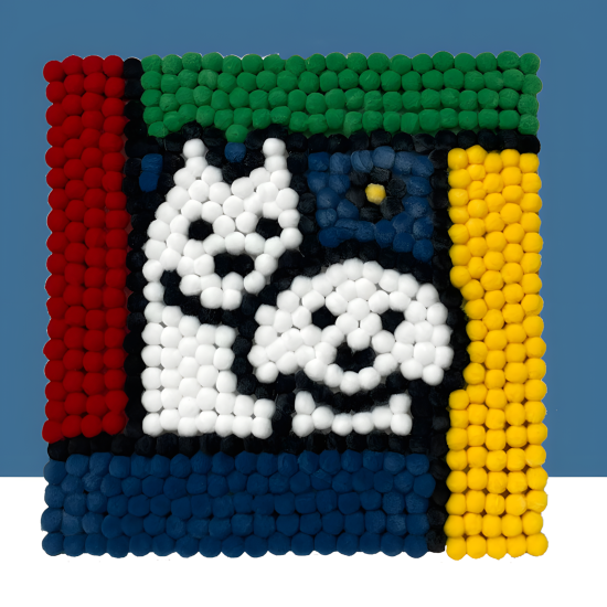 Pompom Ball Mosaic Art